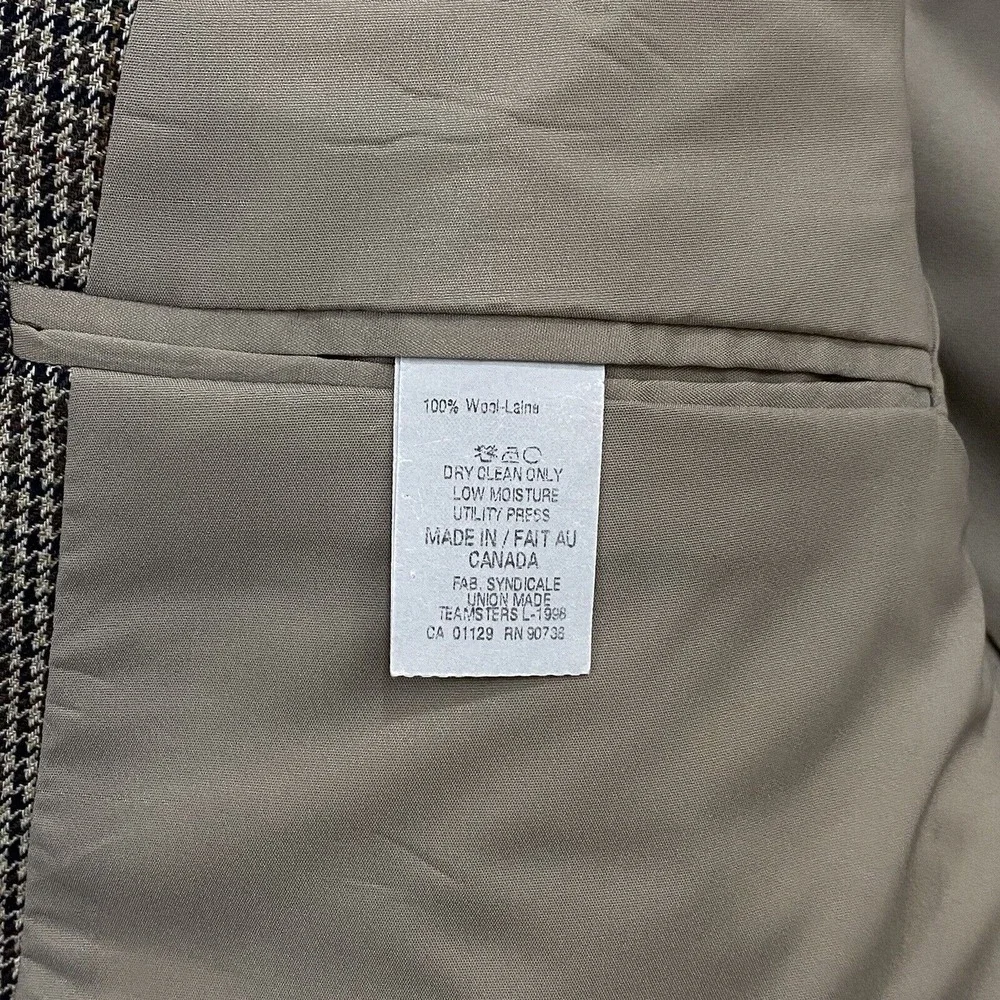 Lauren‎ Ralph Lauren Men's Wool Blazer 46R Brown Check Business Career